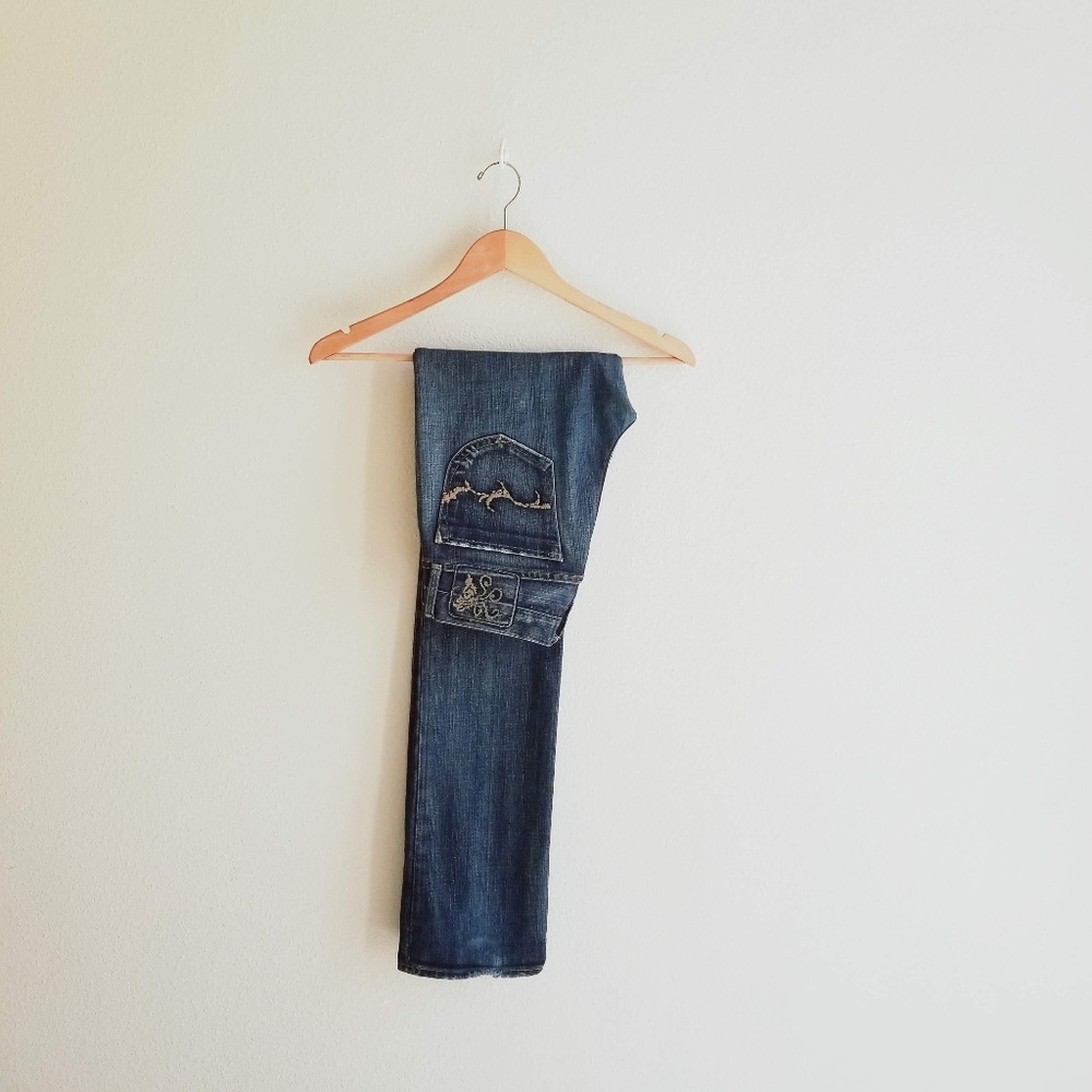 GOLDSIGN Envy Low-Rise Straight Leg Jeans, Size 27